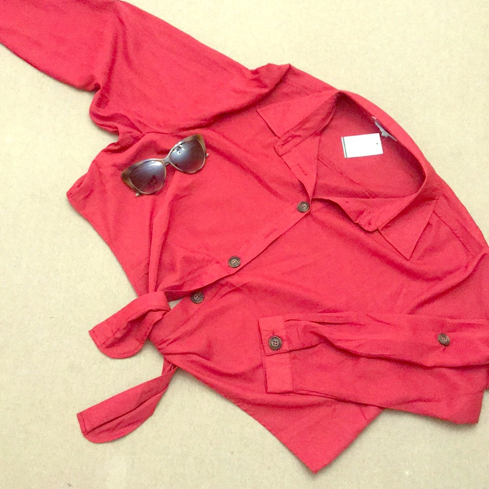 NEW Button Down Plus Sized Blouse